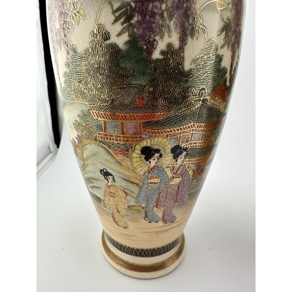 Antique Japanese Satsuma Mejii Period(late 1800-1912) Pair of 7.5" Vases Signed - Picture 4 of 13